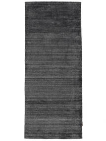 Bamboo Silk Loom 80X200 Small Charcoal Grey Plain (Single Colored) Runner Rug 