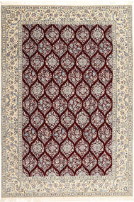  Nain 6La Habibian Rug 205X300 Authentic
 Oriental Handknotted Light Grey/Dark Red (Wool/Silk, Persia/Iran)