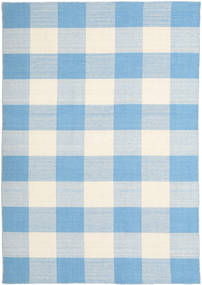  Check Kilim - Blue/White Rug 160X230 Authentic
 Modern Handwoven Light Blue/Beige (Wool, India)