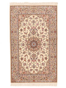  Persian Isfahan Silk Warp Rug 130X212 Brown/Beige 