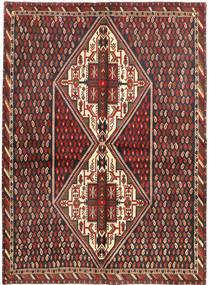  Afshar/Sirjan Rug 159X217 Authentic
 Oriental Handknotted Dark Brown/Dark Red (Wool, Persia/Iran)