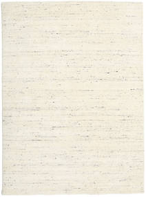  140X200 Plain (Single Colored) Small Mazic Rug - Cream White/Natural White Wool, 