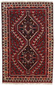  Shiraz Rug 79X123 Authentic
 Oriental Handknotted Dark Red/Dark Brown (Wool, Persia/Iran)