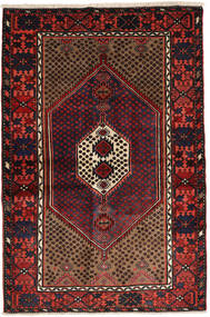  Hamadan Rug 136X200 Authentic
 Oriental Handknotted Dark Red (Wool, Persia/Iran)