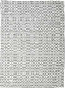 Kelim Long Stitch 290X390 Large Grey Plain (Single Colored) Wool Rug Rug 