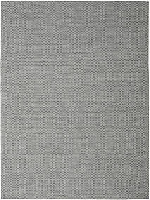 Kelim Honey Comb 290X390 Large Black/Grey Plain (Single Colored) Wool Rug Rug 