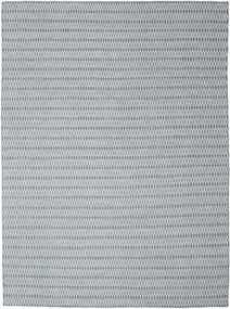  290X390 Plain (Single Colored) Large Kilim Long Stitch Rug - Blue Wool, 