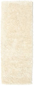  80X200 Plain (Single Colored) Shaggy Rug Small Stick Saggi - Off White Wool, 