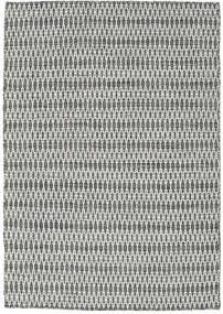  Kilim Long Stitch - Black/Grey Rug 140X200 Authentic
 Modern Handwoven Light Grey/Dark Grey (Wool, India)
