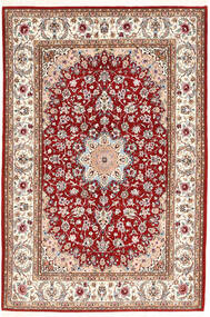  Isfahan Silk Warp Rug 132X198 Persian Beige/Red Small Rug 