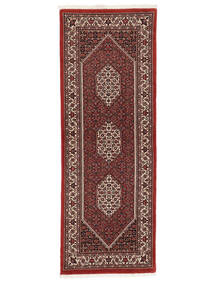  Bidjar With Silk Rug 73X200 Authentic Oriental Handknotted Runner Dark Red/Rust Red ( Persia/Iran)