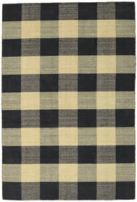 160X230 Check Kilim Rug - Black Modern Black (Wool, India)