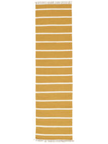  Dhurrie Stripe - Mustard Yellow Rug 80X300 Authentic
 Modern Handwoven Hallway Runner
 Yellow/Light Brown/Beige (Wool, India)