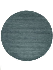  Handloom - Dark Teal Rug Ø 150 Modern Round Blue (Wool, India)