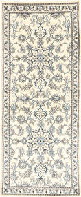  Nain Rug 77X197 Authentic
 Oriental Handknotted Runner
 Light Grey/Beige (Wool, Persia/Iran)