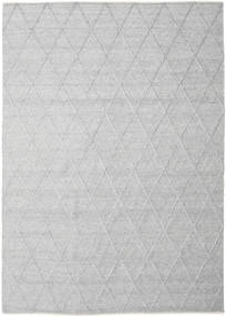 Svea 250X350 Large Silver Grey/Light Grey Plain (Single Colored) Wool Rug 