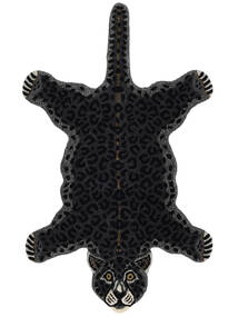  Kids Rug Wool Rug 100X160 Leopard Black Small Rug 