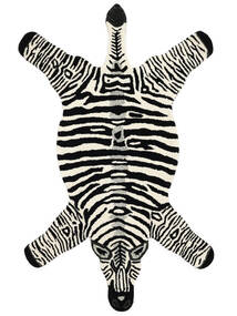  100X155 Kids Rug Small Zebra Rug - Black/White Wool, 