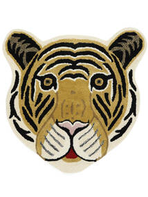  Me Tiger - Mustard Rug 100X100 Modern Square Brown/Black (Wool, India)
