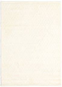  170X240 Plain (Single Colored) Shaggy Rug Soho Soft - Cream White Wool, 