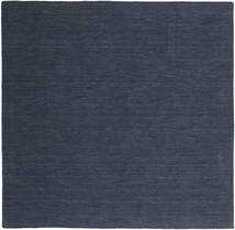  Kilim Loom - Denim Blue Rug 250X250 Authentic
 Modern Handwoven Square Dark Blue/Blue Large (Wool, India)