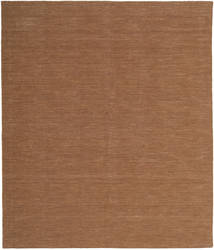  250X300 Plain (Single Colored) Large Kilim Loom Rug - Brown Wool, 