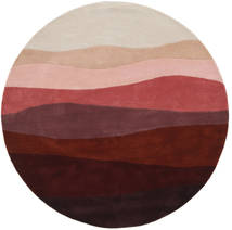  Feeling Handtufted - Wine Rug Ø 200 Modern Round Dark Red/Light Pink (Wool, India)