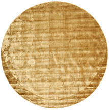 Crystal Ø 250 Large Gold Plain (Single Colored) Round Rug 