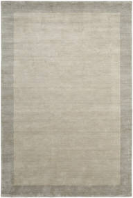  300X400 Plain (Single Colored) Large Handloom Frame Rug - Greige Wool, 