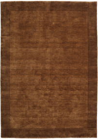 Handloom Frame 160X230 Brown Plain (Single Colored) Wool Rug Rug 