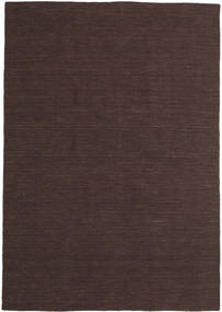 Kelim Loom 160X230 Dark Brown Plain (Single Colored) Wool Rug Rug 