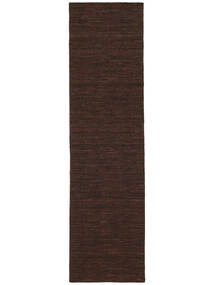  Kilim Loom - Dark Brown Rug 80X300 Authentic
 Modern Handwoven Hallway Runner
 Dark Brown (Wool, India)