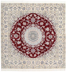  Nain 9La Rug 201X204 Authentic
 Oriental Handknotted Square Light Grey/Beige (Wool/Silk, Persia/Iran)