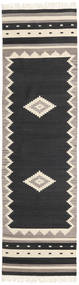  Tribal - Black Rug 80X300 Authentic
 Modern Handwoven Hallway Runner
 Black/Beige (Wool, India)