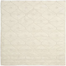 Romby 200X200 Off White Plain (Single Colored) Square Wool Rug 