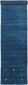  Gabbeh Loom Two Lines - Dark Blue Rug 80X350 Modern Hallway Runner
 Dark Blue/Blue (Wool, India)