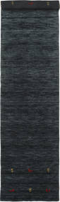  Gabbeh Loom Two Lines - Black/Grey Rug 80X350 Modern Hallway Runner
 Black/Dark Blue (Wool, India)