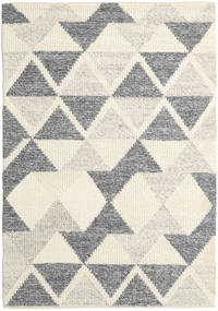 Trixon 170X240 Cream White/Grey Checkered Wool Rug 