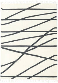  Cross Lines - Off White/Black Rug 160X230 Authentic
 Modern Handwoven Beige/Dark Grey (Wool, India)