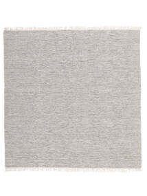 Melange 200X200 Grey Plain (Single Colored) Square Wool Rug Rug 