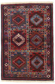  Yalameh Rug 102X149 Authentic
 Oriental Handknotted Dark Red/Dark Brown (Wool, Persia/Iran)