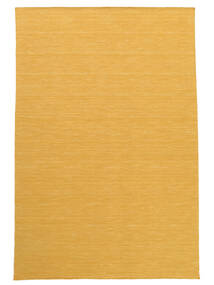 Kelim Loom 250X350 Large Yellow Plain (Single Colored) Wool Rug 