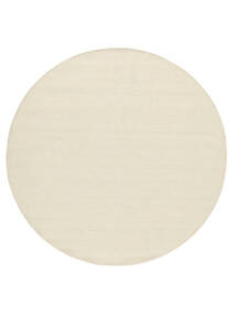 Kilim Loom - Natural White Rug Ø 250 Authentic
 Modern Handwoven Round Natural White Large (Wool, )