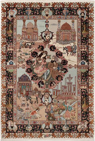  Tabriz 50 Raj With Silk Rug 100X148 Authentic
 Oriental Handknotted Dark Brown/Light Grey ( Persia/Iran)