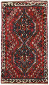  Shiraz Rug 73X129 Authentic
 Oriental Handknotted Dark Red/Black (Wool, Persia/Iran)
