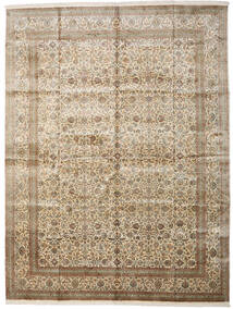  Kashmir Pure Silk Rug 306X403 Authentic
 Oriental Handknotted Light Grey/Light Brown Large (Silk, India)