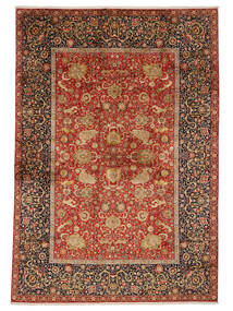  Kashmir Pure Silk Rug 303X436 Brown/Dark Red 