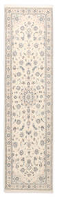  Nain 9La Sherkat Farsh Rug 80X307 Authentic
 Oriental Handknotted Runner
 Beige/Light Grey (Wool/Silk, Persia/Iran)