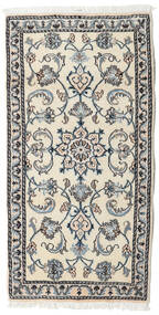  Nain Rug 69X139 Authentic
 Oriental Handknotted Beige/Light Grey (Wool, Persia/Iran)