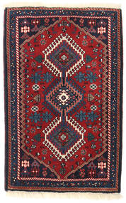  Yalameh Rug 64X98 Authentic
 Oriental Handknotted Dark Red/Black (Wool, Persia/Iran)